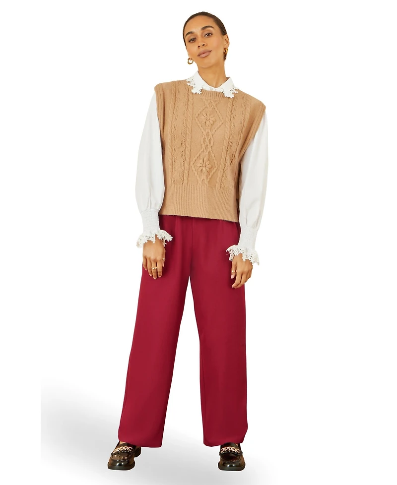 Yumi Women's Wide Leg Trousers