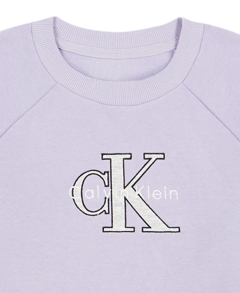 Calvin Klein Girls' 7-16 Logo Long-Sleeve Sweatshirt