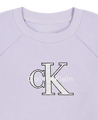 Calvin Klein Girls' 7-16 Logo Long-Sleeve Sweatshirt
