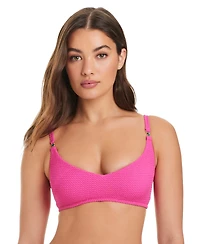 Red Carter Women's Textured Tide V-Front Bikini Top