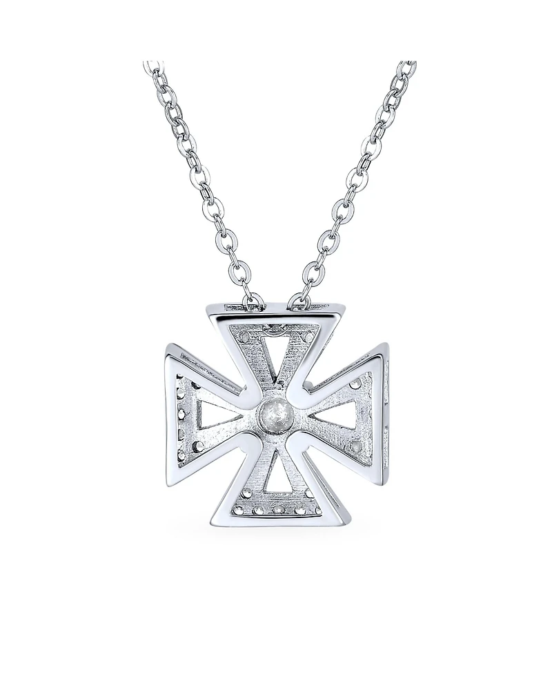 Bling Jewelry Ancient Knight Templar Cross Pendant Necklace Masonic Symbol Pave