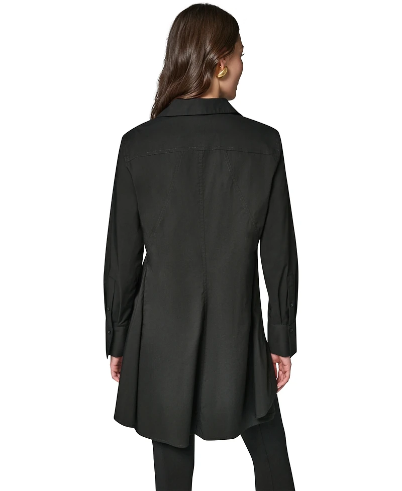 Donna Karan New York Women's A-Line Button Down Poplin Tunic