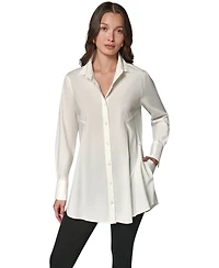 Donna Karan New York Women's A-Line Button Down Poplin Tunic