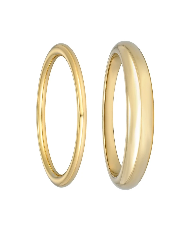 Adornia Tarnish Resistant Gold Chunky Dome Ring Set