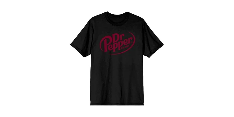 Dr. Pepper Big & Tall Est. 1885 Maroon Logo Black Graphic Tee-4XL