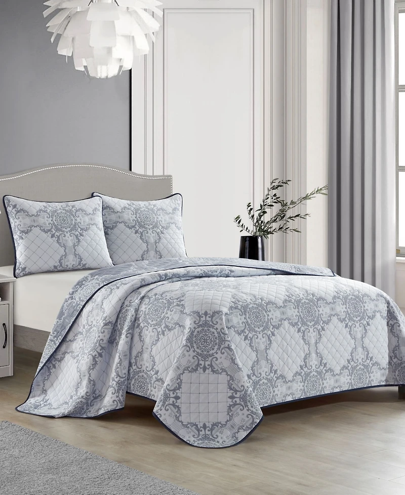 Stratford Park Mara Damask 3-Piece Quilt Set