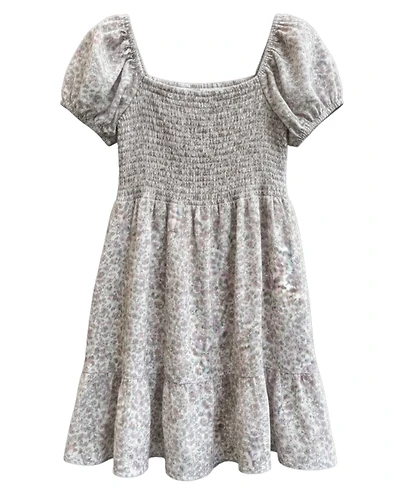 With Jules Girls' 7-16 Short-Sleeve Printed Square Neck Dress