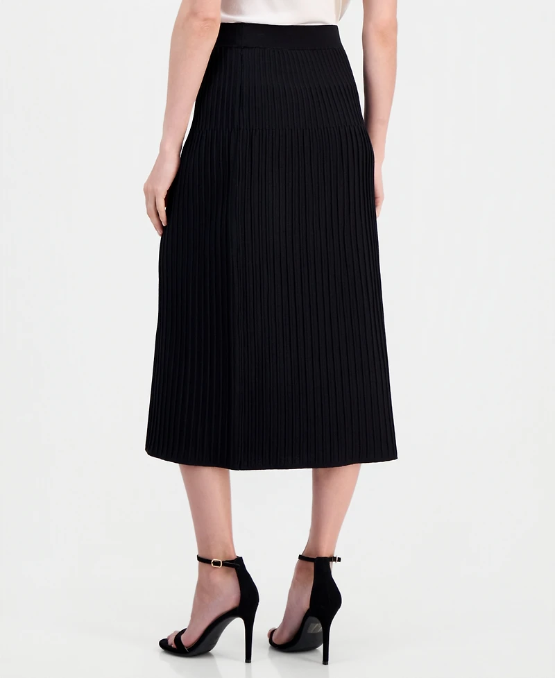 Anne Klein Women's Pull-On Pleated A-Line Sweater Skirt