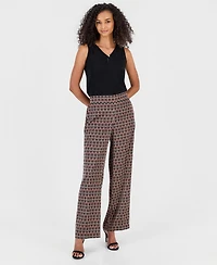 Anne Klein Women's High Rise Pull-On Wide Leg Pants