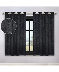 Superior Leaves Textured Blackout Curtain Set of 2