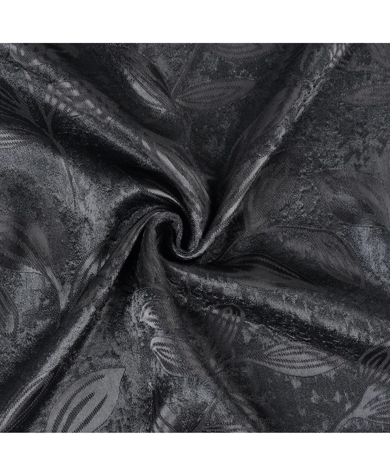 Superior Leaves Textured Blackout Curtain Set of 2