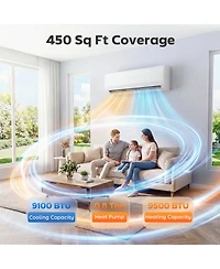 Homcom 9100 Btu Mini Split Air Conditioner 20.5 SEER2 115V Ductless Ac Unit