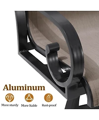 Pellebant Outdoor Patio Sunbrella Fabric Swivel Aluminum Bar Stools