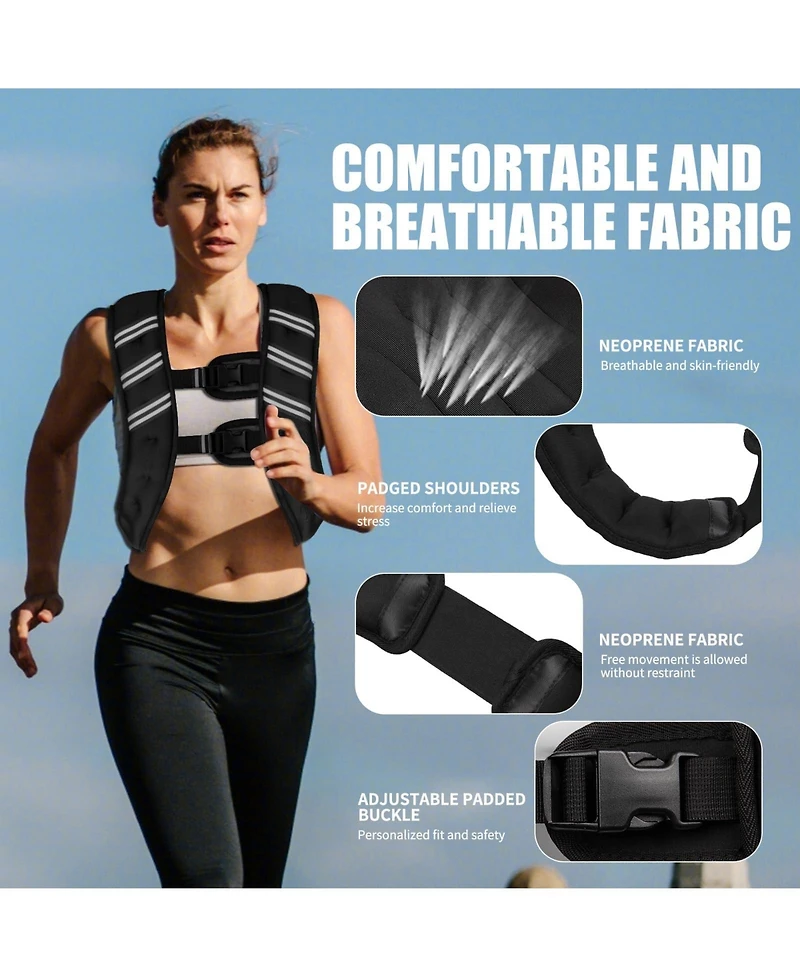Aofar Weighted Vest Adjustable Reflective Running Fitness Rucking