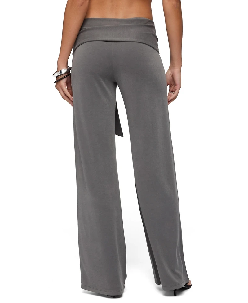 Edikted Women's Xyla Straight Leg Tie Pants