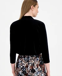 Anne Klein Petite Open Front Velvet 3/4-Sleeve Bolero