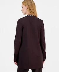 Anne Klein Petite Embellished Long-Sleeve Open-Front Cardigan
