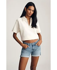 Mavi Jeans Women's Mavi's Julia Mid Rise Relaxed Short Lt Brushed Flex Blue