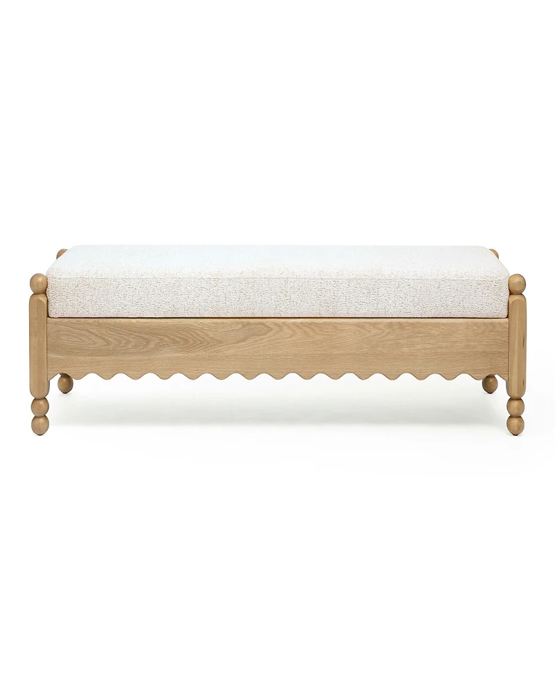 Tov Furniture Thelma 55.9" Fabric Performance Basketweave Bench