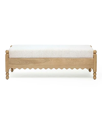 Tov Furniture Thelma 55.9" Fabric Performance Basketweave Bench