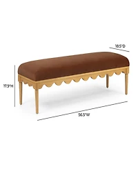 Tov Furniture Oodle 56.5" Fabric Mohair Bench