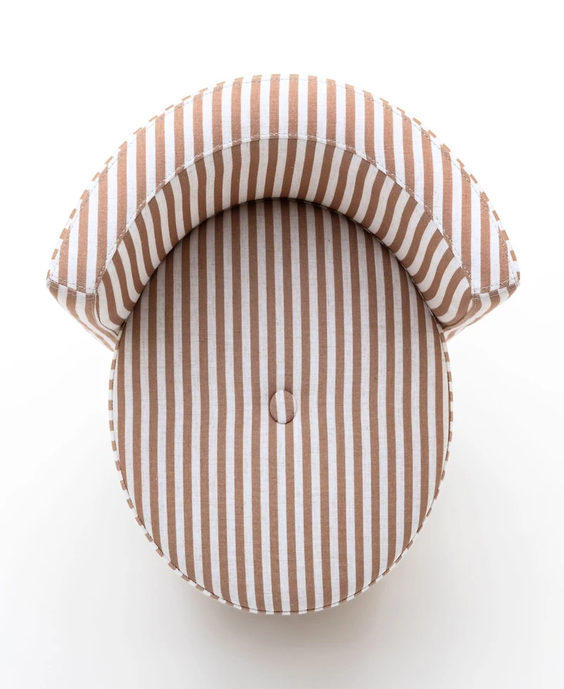 Tov Furniture Alyssa 27.6" Fabric Striped Linen Rolling Desk Chair