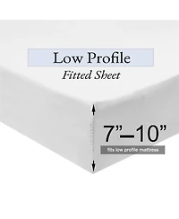 Low Profile Fitted Sheet (7-10 Inches) 100% Cotton Sateen Made in Usa, Twin Xl