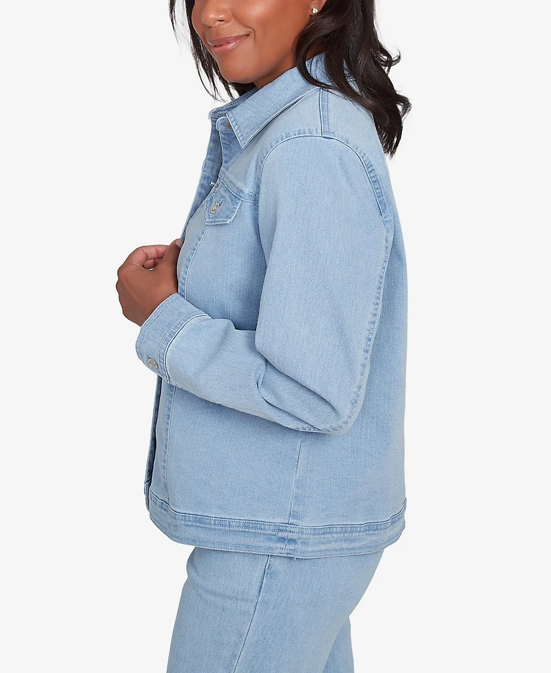 Alfred Dunner Petite Classic Fit Denim Jacket