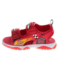 Disney Cars Boys Lightning McQueen Hook and Loop Sport Sandals – Open Toe (Little Kids)