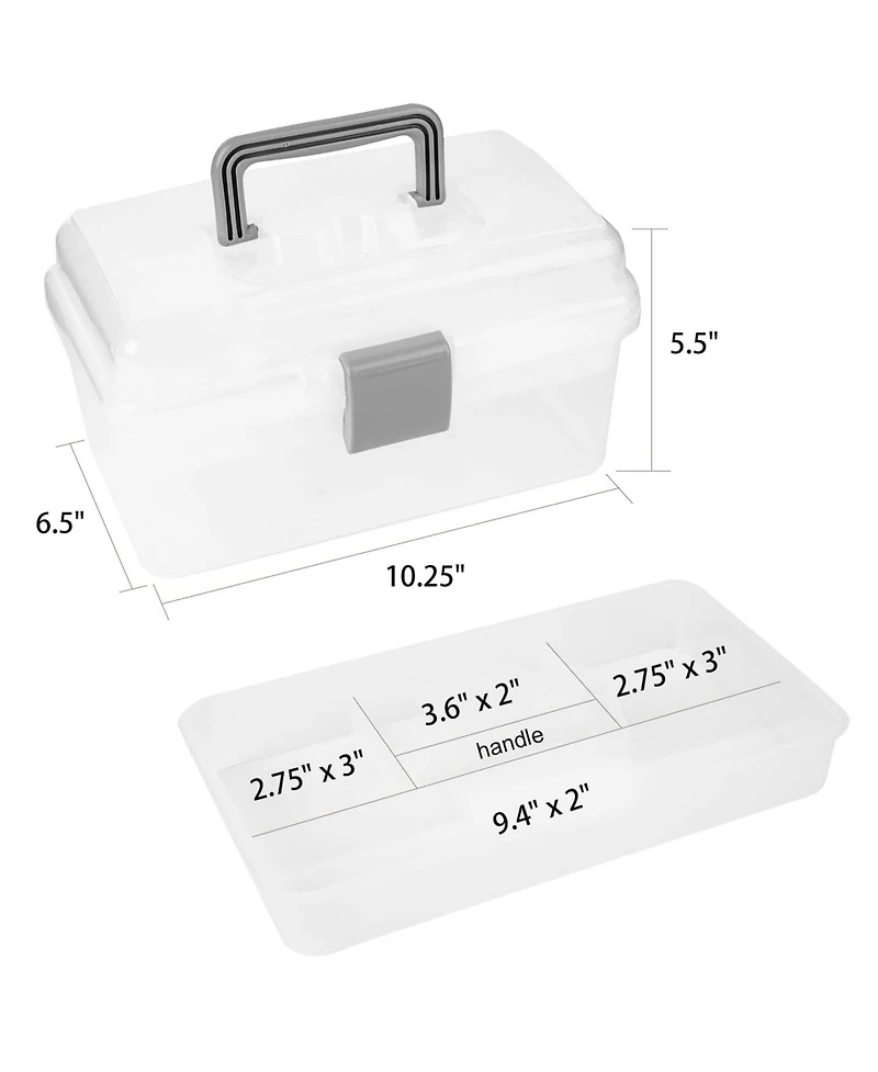 Xdovet 2 Layer Plastic Craft Organizer Box Sewing Arts