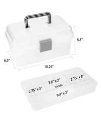 Xdovet 2 Layer Plastic Craft Organizer Box Sewing Arts