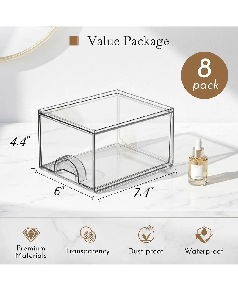 Xdovet Stackable Storage Boxes Art Tool Organizer Plastic Drawers