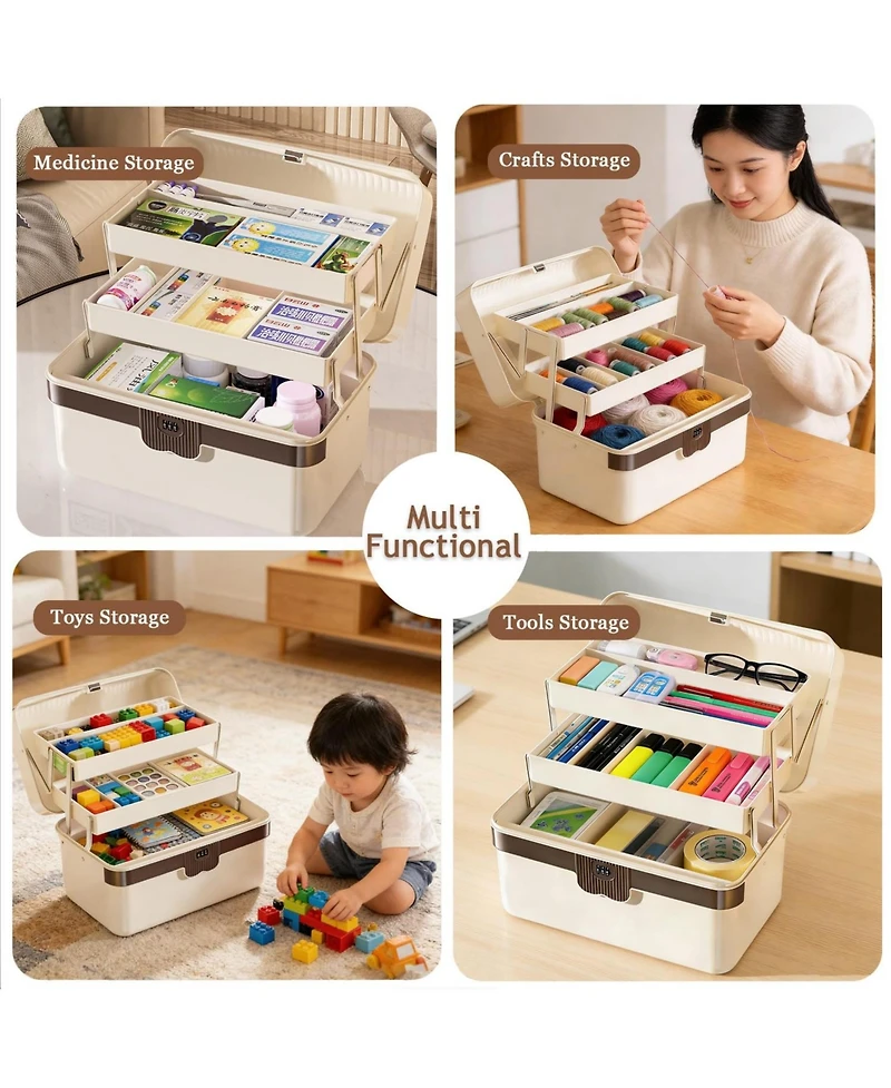 Xdovet Plastic Tackle Box 3-Layer Organizer