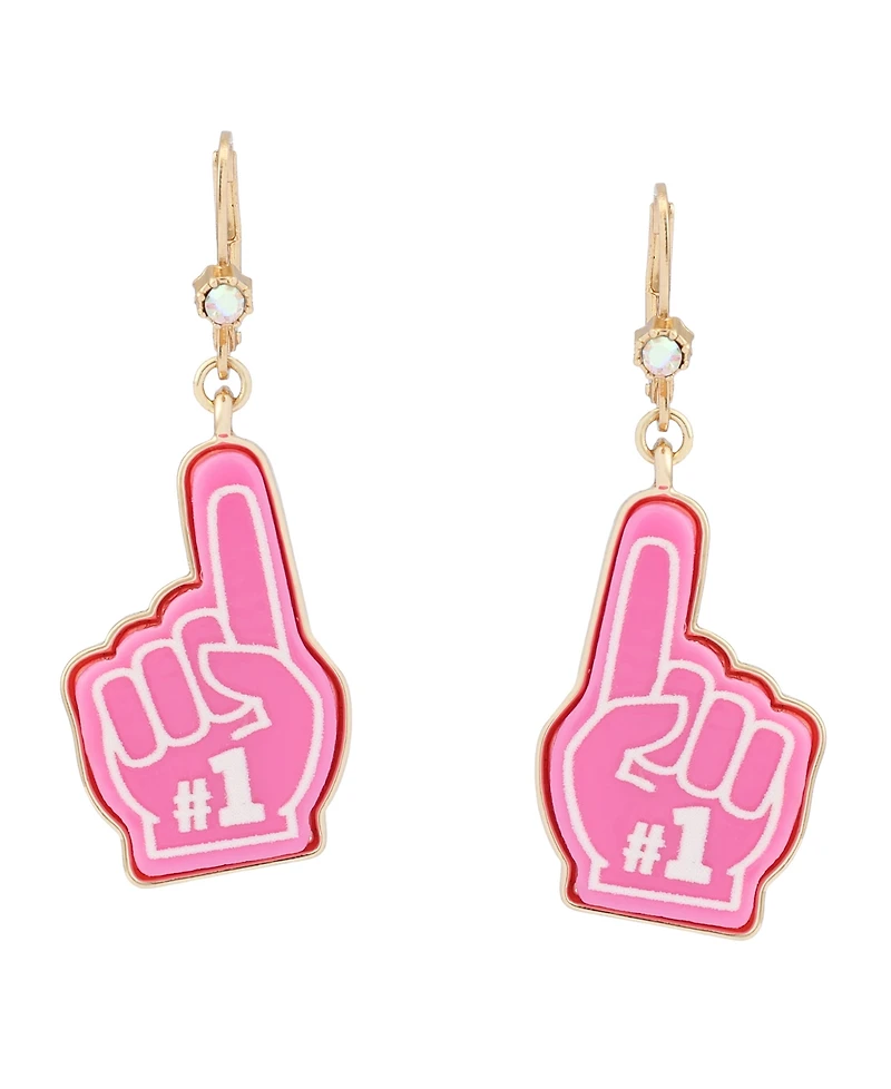 Betsey Johnson Faux Stone Betsey Ball Number One Drop Earrings
