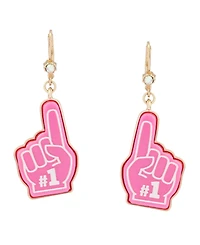 Betsey Johnson Faux Stone Betsey Ball Number One Drop Earrings