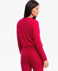 Charter Club Women's 100% Cashmere Baby Cable-Knit Crewneck Cardigan, Macy's Exclusive
