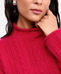Charter Club Women's 100% Cashmere Cable-Knit Funnel-Neck Pullover Sweater, Macy's Exclusive