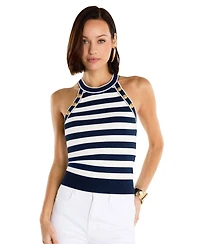 The Noli Shop Women's Martha Button Halter Tank