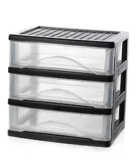 Xdovet 3 Drawer Desktop Organizer Plastic Storage Stackable