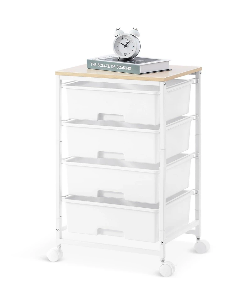 Xdovet 4-Tier Mobile Storage Cart with Drawers