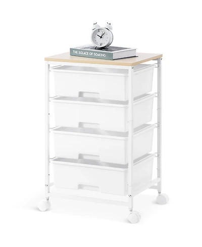 Xdovet 4-Tier Mobile Storage Cart with Drawers
