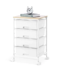 Xdovet 4-Tier Mobile Storage Cart with Drawers