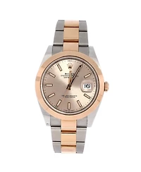 Pre-Owned Rolex Oyster Perpetual Datejust Automatic Watch in Stainless Steel and Rose Gold 41mm