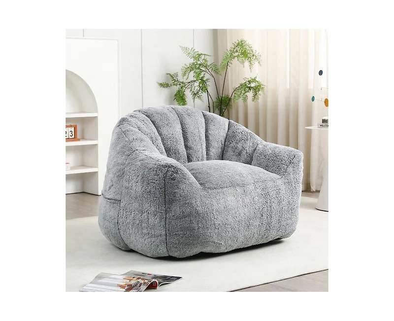 sumyeg Bean Bag Sofa Chair with Armrests Stuffed High-Density Foam