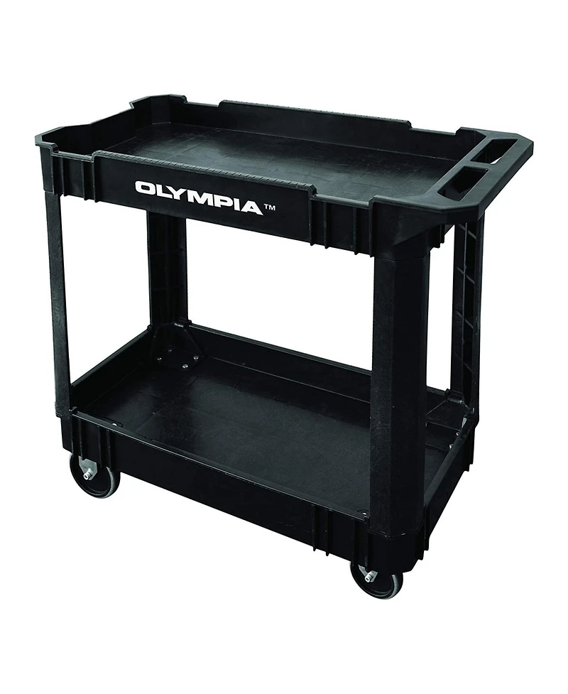 Olympia Tools 500 Pound Capacity Plastic Rolling Utility Cart Shelves
