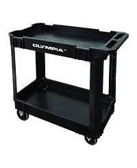 Olympia Tools 500 Pound Capacity Plastic Rolling Utility Cart Shelves