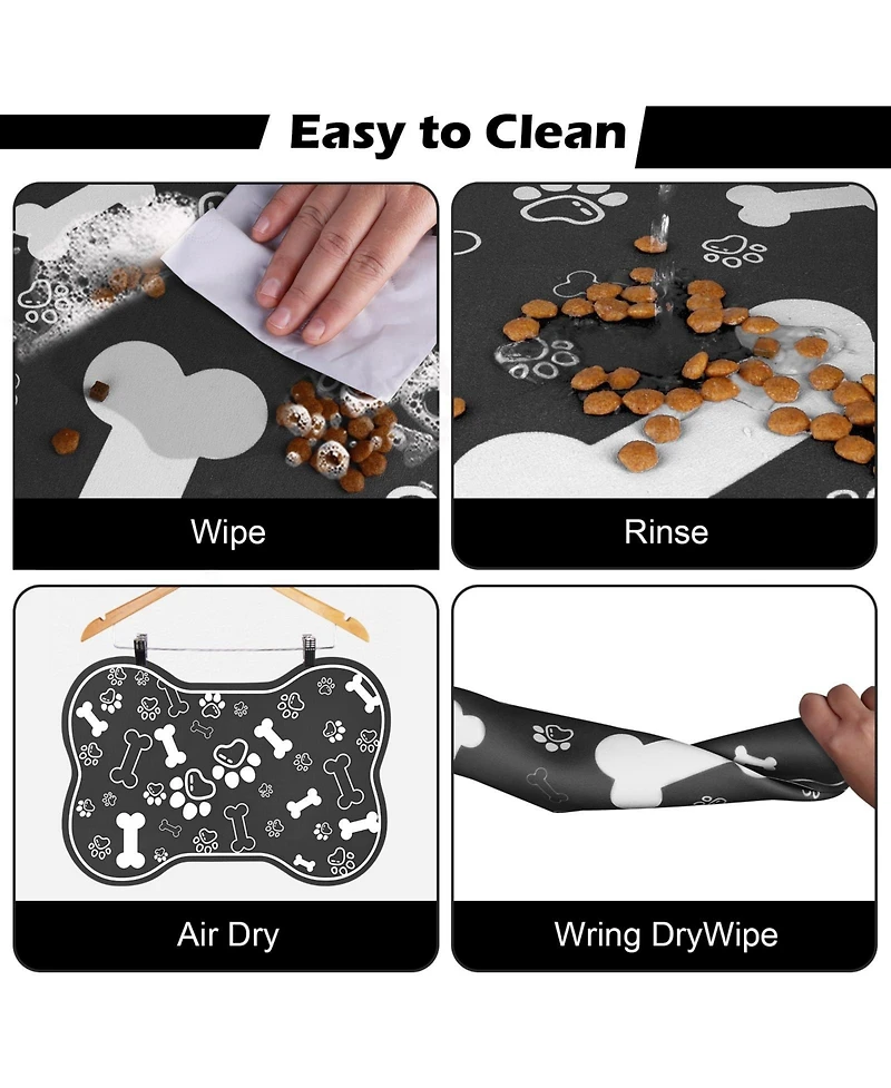 Aronkl Pet Feeding Mat Diatom Mud Quick Absorbent Non-Slip Easy Clean Dog Cat Bowl Placemat