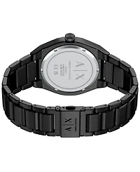 Armani Exchange Men's Sync Quartz Day-Date Black Stainless Steel Watch 42mm