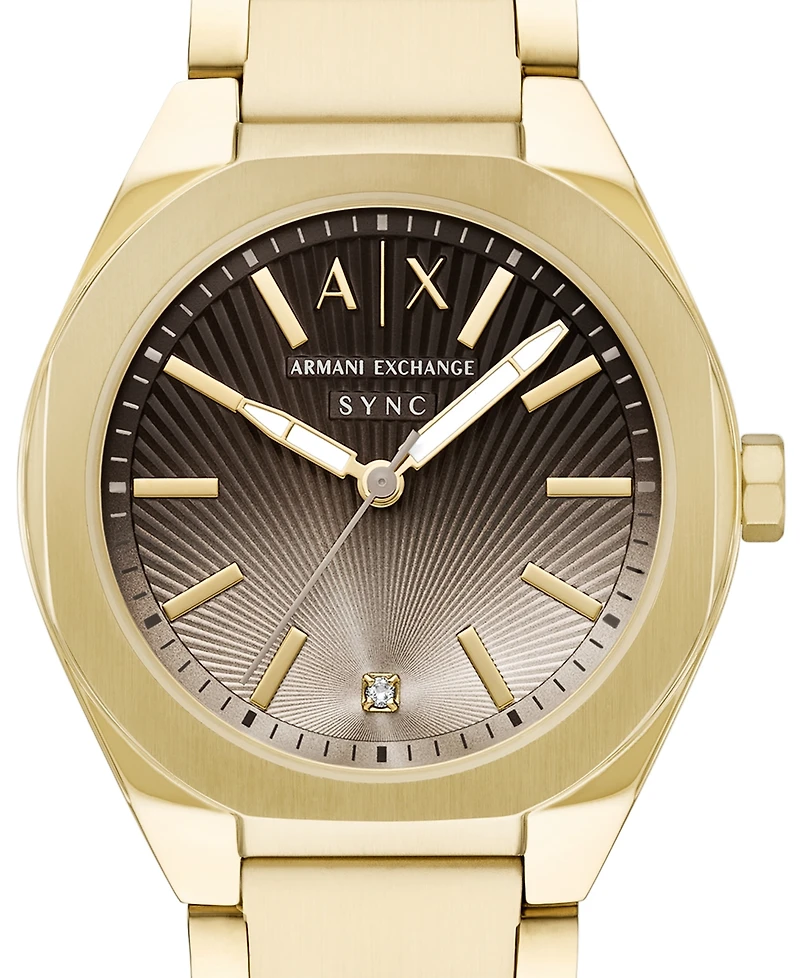 Armani Exchange Women's Sync Quartz Gold Stainless Steel Watch 36mm
