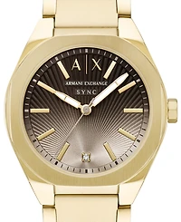 Armani Exchange Women's Sync Quartz Gold Stainless Steel Watch 36mm